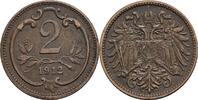 Österreich, Kaiser Franz Joseph I., 2 Heller 1912 ss 20.85 元 含税 ＋  166.83 元 运费