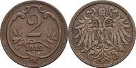 Österreich, Kaiser Franz Joseph I., 2 Heller 1912 ss/vz 20.85 元 含税 ＋  166.83 元 运费
