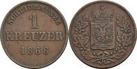 Schwarzburg-Rudolstadt, Friedrich Günther 1807-186 1 Kreuzer 1866 ss- 125.26 元 含税 ＋  167.01 元 运费