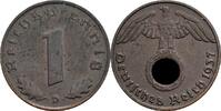 Deutsches Drittes Reich 1 Reichspfennig 1937 D ss 20.92 元 含税 ＋  167.34 元 运费