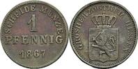 Hessen Darmstadt 1 Pfennig Großherzog Ludwig III. 1848-1877 -