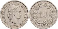 Schweiz 10 Rappen 1974 ss+/vz 20.92 元 含税 ＋  167.34 元 运费