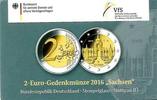 Duitsland 2 euro2016 F Sachsen in Coincard -