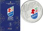 Italië Italië 2021 5 Euro 'Alpine Ski' Zilver -
