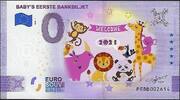 0 Euro Biljetten 0 Euro biljet Nederland 2021 - Baby's eerste bankbiljet 2021 Meisje Gekleurd -