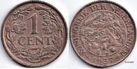 Netherlands Nederland 1937 1 Cent Wilhelmina F+ -