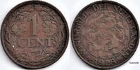 Netherlands Nederland 1928 1 Cent Wilhelmina F -