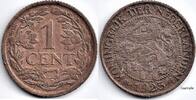 Netherlands Nederland 1925 1 Cent Wilhelmina F+ -