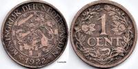 Netherlands Nederland 1922 1 Cent Wilhelmina F+ -
