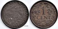 Netherlands Nederland 1921 1 Cent Wilhelmina F -