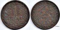Netherlands Nederland 1916 1 Cent Wilhelmina F (lange 6) -