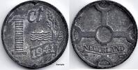 Netherlands Nederland 1941 1 Cent, zink, Wilhelmina F -