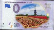 0 Euro Biljetten 0 Euro biljet Nederland 2019 - Keukenhof Tulip Fields gekleurd -