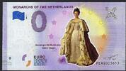 0 Euro Biljetten 0 Euro biljet Nederland 2020 - Monarchs of the Netherlands, Koningin Wilhelmina Gekleurd -