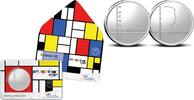 Nederland 2022 Mondriaan vijfje Eerste Dag Uitgifte in coincard -