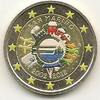 Gekleurde euromunten 2 Euro San Marino 2012 10 jaar euro Gekleurd 171/1 -