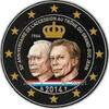 Gekleurde euromunten 2 Euro Luxemburg 2014 50jr troonsbestijging Hertog Jan Gekleurd -