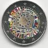 Gekleurde euromunten 2 Euro Luxemburg 2015 Europese vlag Gekleurd -