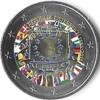 Gekleurde euromunten 2 Euro Oostenrijk 2015 Europese Vlag Gekleurd -