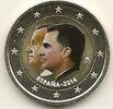Gekleurde euromunten 2 Euro Spanje 2014 Troonswisseling Juan Carlos-Felipe Gekleurd -