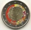 Gekleurde euromunten 2 Euro Spanje 2014 Troonswisseling Juan Carlos-Felipe Gekleurd -