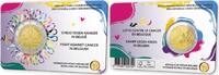Speciale 2 euromunten 2 Euro België 2024 'Strijd tegen kanker' in coincard Nederlandstalig -
