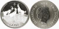 Niue Niue 2015 2 Dollar 'Year of the Goat' 1 Ounce zilver -