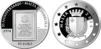 Malta 10 euro Malta 2024 10 euro '50th anniversary of the republic' zilver Incl. doosje en cert. -