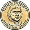 Verenigde Staten U.S.A 3th President Dollar Thomas Jefferson -