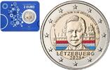 Speciale 2 euromunten 2 Euro Luxemburg 2025 '25 Jr. Groothertog Henri' gekleurd in coincard met muntteken -