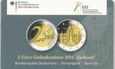 Duitsland 2 euro2016 A Sachsen in Coincard -