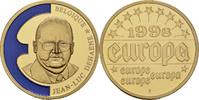 Deutschland Medaille EUROPE SERIES BELGIQUE JEAN-LUC DEHAENE 1998 GILDED PROOF LIKE GILT MEDAL #ME318 -