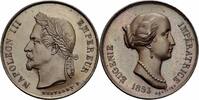 Frankreich Medaille Frankreich Napoleon III Bronzemedaille 1853 Montagny Eugenie Hochzeit Kaiserpaar -