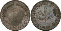 Deutschland 1 Pfennig Deutschland 1 Pfennig 1950 ohne Mzz. Fehlprägung ohne Münzzeichen BRD Jaeger 380 -