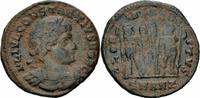 Römisches Kaiserreich Follis Constantius II Follis Antiochia 335 GLORIA EXERCITVS Soldaten Standarten RIC 88 -