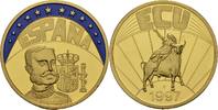 Deutschland Medaille EUROPE ECU SERIES SPAIN ESPAÑA GILDED PROOF LIKE GILT MEDAL 1997 #ME256 -