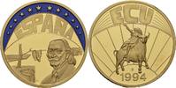 Deutschland Medaille EUROPE ECU SERIES SPAIN ESPAÑA GILDED PROOF LIKE GILT MEDAL 1994 #ME259 -