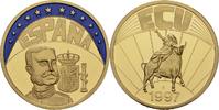 Deutschland Medaille EUROPE ECU SERIES SPAIN ESPAÑA GILDED PROOF LIKE GILT MEDAL 1997 #ME261 -