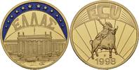 Deutschland Medaille EUROPE ECU SERIES GREECE ΕΛΛΑΣ GILDED PROOF LIKE GILT MEDAL 1998 #ME274 -