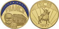 Deutschland Medaille EUROPE ECU SERIES FRANCE GILDED PROOF LIKE GILT MEDAL 1997 #ME291 -