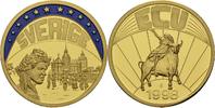 Deutschland Medaille EUROPE ECU SERIES SWEDEN SVERIGE GILDED PROOF LIKE GILT MEDAL 1998 #ME315 -