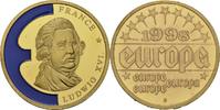 Deutschland Medaille EUROPE SERIES FRANCE LOUIS XVI. LUDWIG 1998 GILDED PROOF LIKE GILT MEDAL #ME316 -